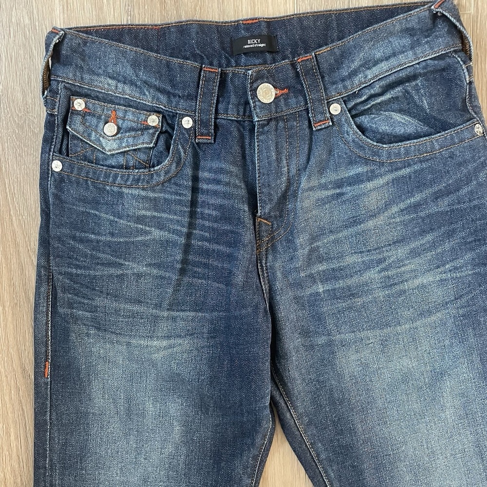 True Religion Denim Jeans Ricky Straight With Flaps 32x34 Excellent! - Picture 6 of 10